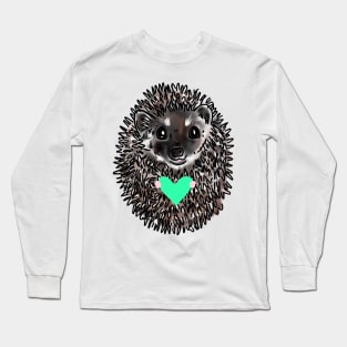 Cute Hedgehog holding a heart Long Sleeve T-Shirt